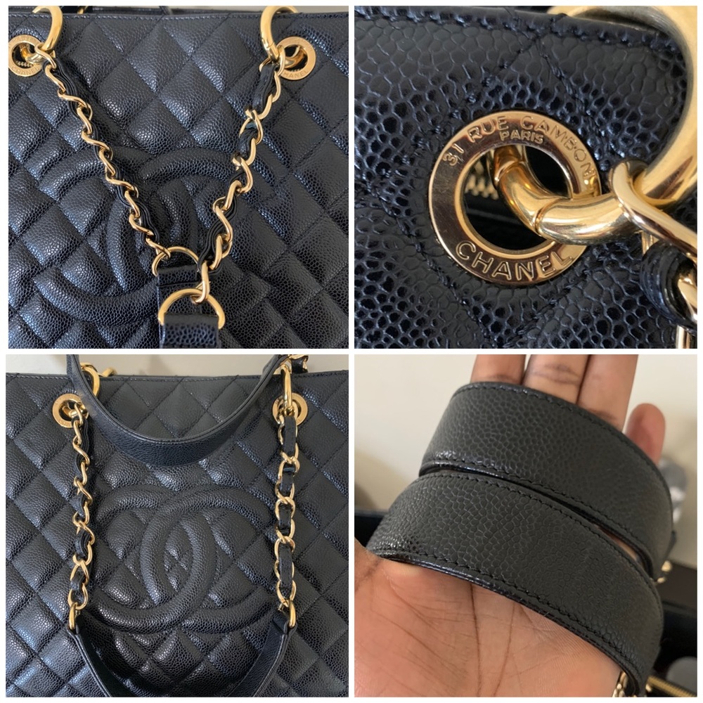 SHARING RARE CHANEL GST XL Caviar Quilted Bag 💗💕 - Picture 5 of 12